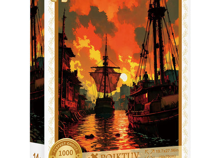 PQIKTUV Jigsaw Puzzles 1000 Pieces Sailboat at Sunset