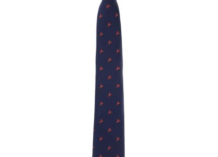 MENDEPOT Red Lobster Pattern Necktie With Gift Box Red Color Lobster Navy Tie