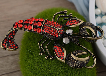 Alilang Vintage Inspired Repro Crystal Rhinestone Lobster Fashion Pin