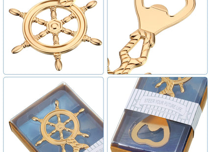Honeydak 24 Pcs Nautical Bottle Openers Anchor Ship Wheel Antique Metal