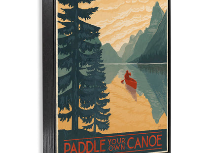 Paddle Your Own Canoe Lake Adventure, 16 x 20 Inch Framed Giclée Print