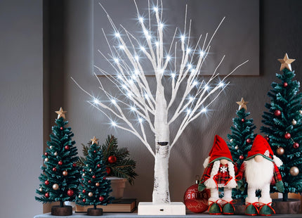 BDUSXYZ 4pcs 36LED Lighted Birch Tree Home Decor - White Birch Tree with Lights Money Tree Wedding Centerpieces Artificial Branches Table (White)