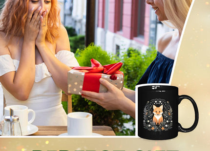 ignytiger Dark Fox Coffee Mug Themed Gifts for Women Girls Men Fox Lovers, Academic Ceramic Coffee Mug 11 oz