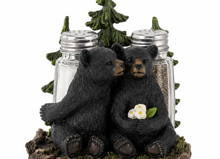 Comfy Hour 5 Inch Bear Salt and Pepper Shaker, Pine Tree, Set of 2