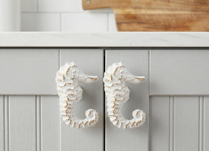VOSAREA 2PCS Seashell Knobs Nautical Door Handle Beach Ocean Cabinet Drawer Cupboard Pull Sea Drawer Knobs Dresser Knobs Handles for Kitchen Furniture Cabinet Wardrobe Cupboard