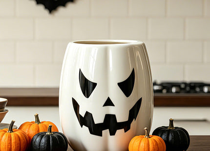 pinata Halloween Kitchen Decor, Ceramic Halloween Pumpkin Utensil Holder