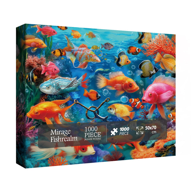 Ocean Tropical Fish Puzzle for Adults 1000 Pieces, Colorful Sea Animal Art Jigsaw Puzzle, Maine Nature Underwater Coral Puzzle