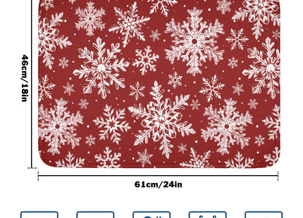 KSLIDS Christmas Snowflake Dish Drying Mat for Kitchen Counter 18x24 Inch