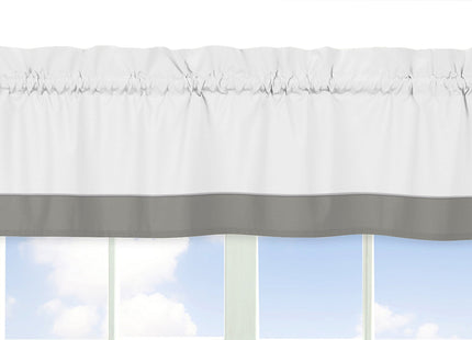 Sweet Jojo Designs Grey Woodland Deer Boy, Girl, Unisex/Gender Neutral Window Valance Curtain Treatment for Baby Nursery Kids Room Kitchen Bathroom Bedroom - Gray and White Woodsy Arrow Forest Animal