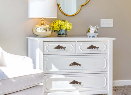 Sraseenomy 6 Pack Fish Cabinet Knobs, Zinc Alloy Drawer Pulls