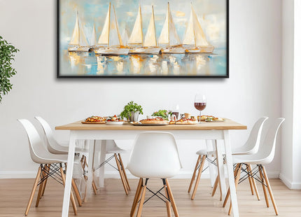 Sailboat Wall Art Abstract Nautical Pictures Wall Decor Framed Canvas Prints Artwork Paintings Home Office Decorations for Living Room Bedroom Dinning Room Corridor 60"x30"
