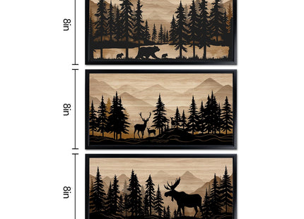 WELMECO Rustic Cabin Decor Bear Moose Deer Wall Art Cabin Bathroom Decor