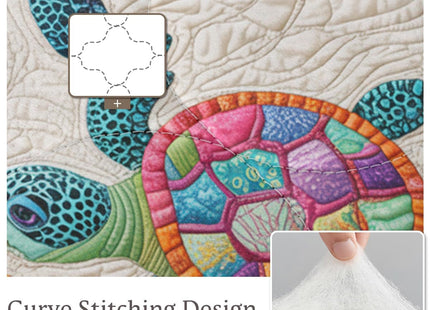 Sleepwish Queen Comforter Set 3D Sea Turtle, Quilt-Look & Embroidery-Look