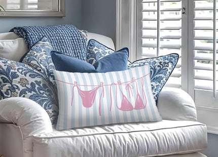 SJDFCSA Coastal Beach Pink Bikini 12x20 Pillow Cover