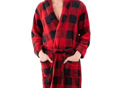 Moose Plaid LazyOne Ultra-Cozy Plaid Bathrobes for Men, Fluffy Robe (S/M)