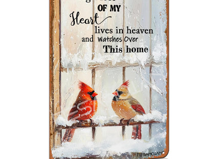 Hesanqian Cardinal Tin Sign, Cardinal Bird Sympathy Wall Art 8x12 Inch