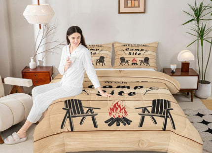 Erosebridal Camper Decor Comforter Set 3 Pieces, Lake House Bedding Set