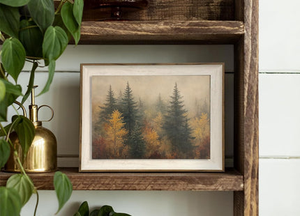 XOCUUI Autumn Forest Canvas Wall Art, Classical Retro Fall Forest Andscape Trees Canvas Prints Home Decor Office Farmhouse Bathroom, 8"X10" Unframed