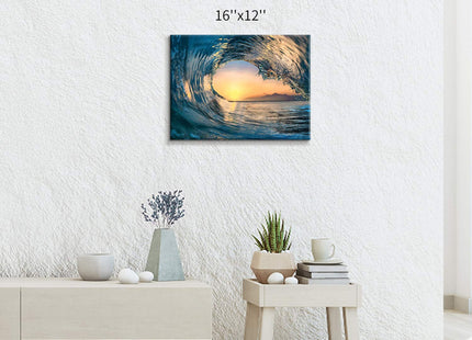 Hardy Gallery Ocean Wave Canvas Wall Art Coastal Decor 16x11 Inch