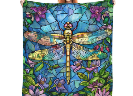 Generic Stained Glass Dragonfly Throw Blanket, Floral Dragonfly Themed, Soft Cozy Lightweight Plush, 50x60in