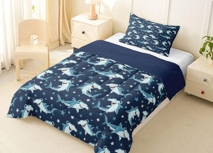 Erosebridal Dolphin Comforter Set, Ocean Themed Bedding Sets, Abstract Dolphin Silhouette Down Comforter