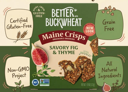 Maine Crisps Fig & Thyme Crisps, 4 Oz (Pack of 1)