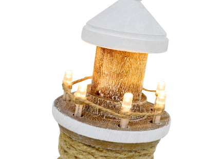 Lighthouse Decor Nautical Decoration Wood Light House Figurine with Lights