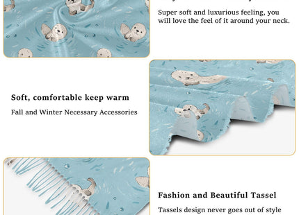 JHKKU Women's Sea Otter Scarf Pashmina Feel Shawls