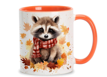 Hyturtle Fall Raccoon Mug, Autumn Birthday Gifts For Raccoon Lovers