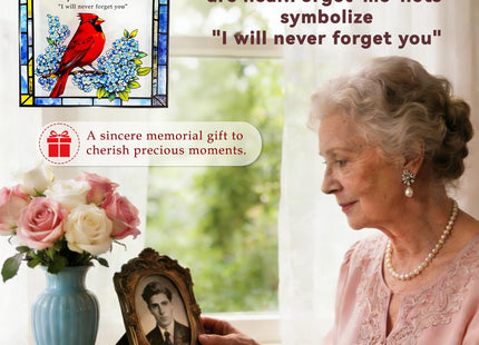 Cardinal Stained Glass Suncatchers for Windows, Hanging Sun Catchers Indoor Window, Cardinal Gifts, in Memory of Loved One Gifts