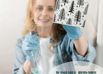 LARTSFRO Christmas Pine Tree Swedish Dishcloths for Kitchen, Swedish Dish Cloths for Pine Tree, Black and White Christmas Towels, 4 Pack for Papaya Reusable Paper Towels Washable, Sponge Cloths