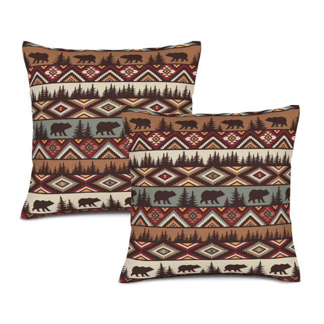 Waiyear Vintage Rustic Throw Pillow Covers 18x18 Set of 2 Cabin Decor