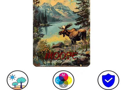 snowsun Moose Mountain zoon Vintage Metal Tin Sign Aluminum Metal Signs Retro Metal Sign Bar Cafe Room Country Farmhouse Bathroom Family 8X12 Inch