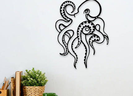 Rajukit Octopus Metal Wall Art - Coastal Decor for Home