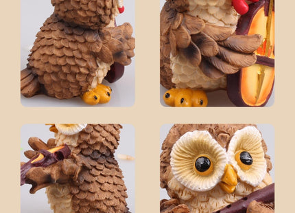 SMANSNAY Owl Decor Statue, Home Office Ornaments, Cute Owl Figurines for Home Decoration, Great Owl Gifts for Women, Boys, Girls(Pack of 4)