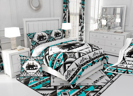 Feelyou Bear Kids Comforter Set Queen Size Cabin Bear Animals Bedding Set