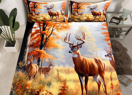Feelyou Cute Deer Sheet Set Kids Deer Hunting Sheets with Deep Pocket Fitted Sheet