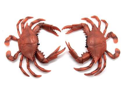 AUEAR Plastic Crab for Decor Artificial Sea Life Creatures, Simulated Animal Home Party Creative Gift, Red, 2-Pack