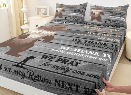 Feelyou Rustic Bear Sheet Set Kids Boys Twin
