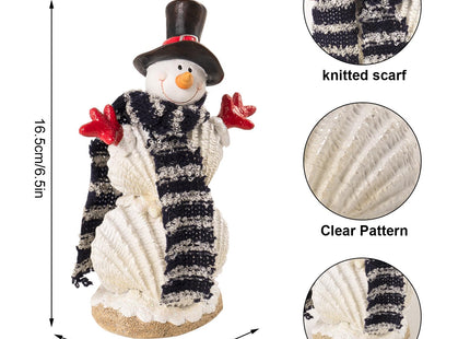 caiydramy 6.5 Inch Beach Snowman Figurines, Resin Seashell Coastal Christmas Table Top Indoor Decorations for Home, Holiday Beachy Winter Tabletop Centerpiece Shelf Mantel Desk Decor
