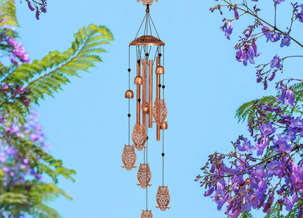 Owl Wind Chimes for Outside,Owl Gifts for Women Men,Metal Decor