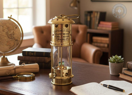 100% Working Brass 7" Miner Lamp Antique Maritime Ship Boat Oil Lantern Home Decor Gift