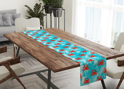 Crab Table Runner, Kitchen Dining Table Decor, Crab Decor Gifts Table Runners for Indoor Outdoor Home Farmhouse Holiday Wedding Birthday Party Decoration, 13 x 72 Inch