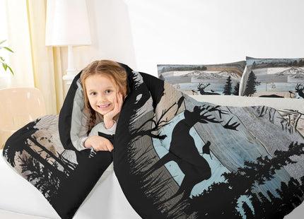 Erosebridal Rustic Farmhouse Comforter Set Queen Forest Cabin Bedding Set Woodland Hunting Bear Deer Comforter for Kids Boys Girls,Country Wildlife Animal Print Quilt Duvet