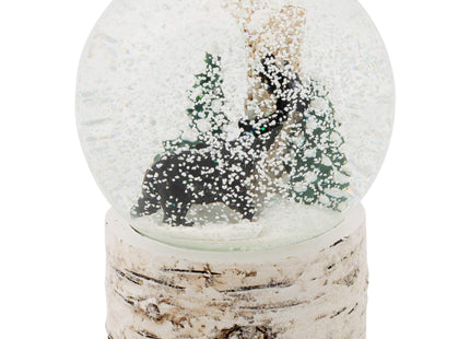 White Wash Wood Black Bear 5.5 inch Resin Decorative Snow Globe