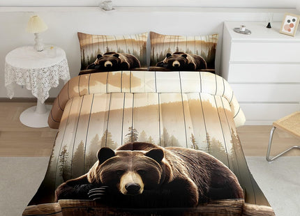 Erosebridal Black Bear Bedding Set Woodland Hunting Animal Comforter Set
