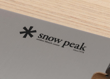Snow Peak Cutting Board and Knife Set, Chopping Block, Foldable, Natural Birch Wood, Stainless Steel Knife, Camping, Picnic, Large