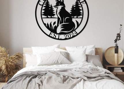 Metal Signs Customized, Personalized Fox Metal Signs, Funny Fox Wall Art Decor, Custom Metal Name Sign, Metal Fox Decorations, Farmhouse Outdoor Decor, Personalized Housewarming Gifts