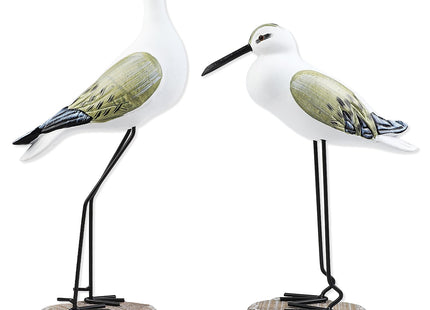 Meching 2 Pcs Wooden Seagull Figurine Sea Bird Statue Table Decorations Nautical Coastal Themed Centerpiece Decor for Home Decor Living Room Beach Party Beach Condo Table Display Holiday