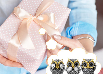 3 Pcs Owl Figurines Decor Mini Resin Wise Owl Statues Table Shelf Decor